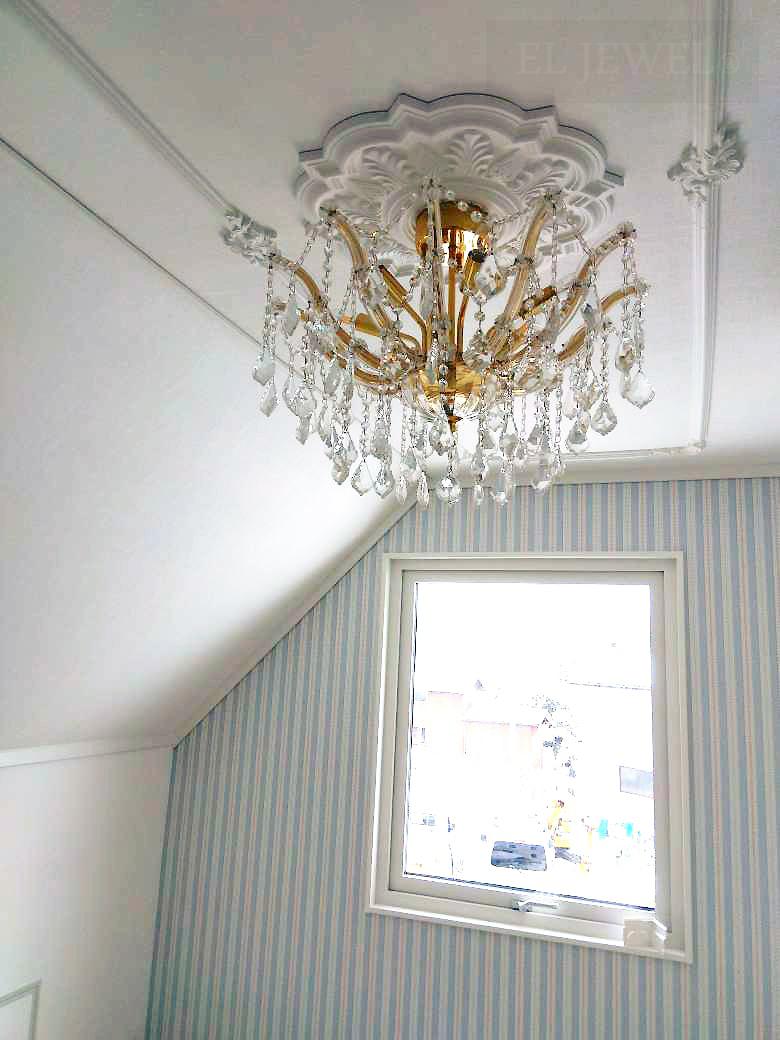 最新の海外インテリア照明の納品事例集 | シーリングシャンデリア+メダリオンで可愛らしい印象にしたい|個人宅 最新の海外インテリア照明の納品事例集 | シーリングシャンデリア+メダリオンで可愛らしい印象にしたい|個人宅