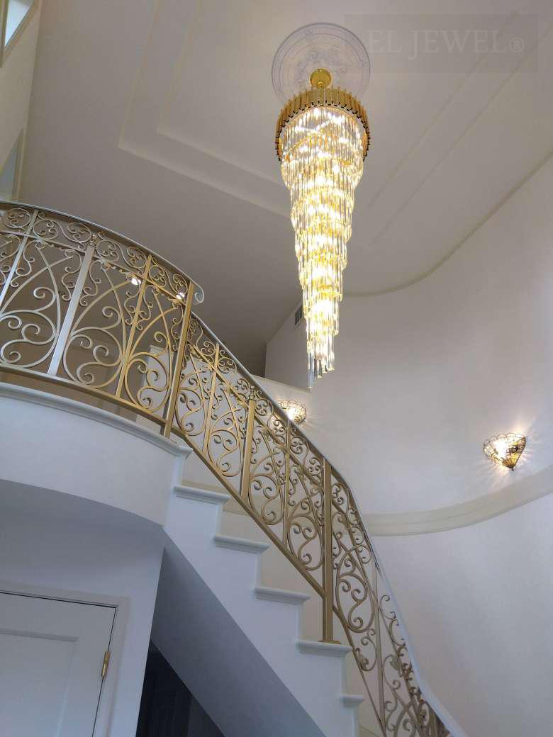 最新の海外インテリア照明の納品事例集 | 吹き抜けに2mのモダンクリスタルシャンデリアがおすすめ|個人宅 最新の海外インテリア照明の納品事例集 | 吹き抜けに2mのモダンクリスタルシャンデリアがおすすめ|個人宅