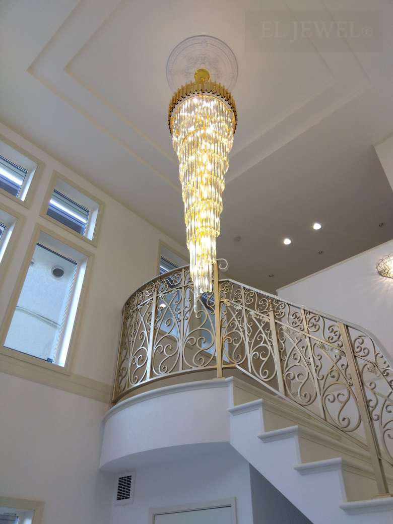 最新の海外インテリア照明の納品事例集 | 吹き抜けに2mのモダンクリスタルシャンデリアがおすすめ|個人宅 最新の海外インテリア照明の納品事例集 | 吹き抜けに2mのモダンクリスタルシャンデリアがおすすめ|個人宅