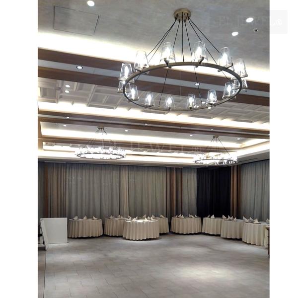 最新の海外インテリア照明の納品事例集 | ガラスシェードのフープ型大型インテリア照明|銀座の結婚式場 最新の海外インテリア照明の納品事例集 | ガラスシェードのフープ型大型インテリア照明|銀座の結婚式場